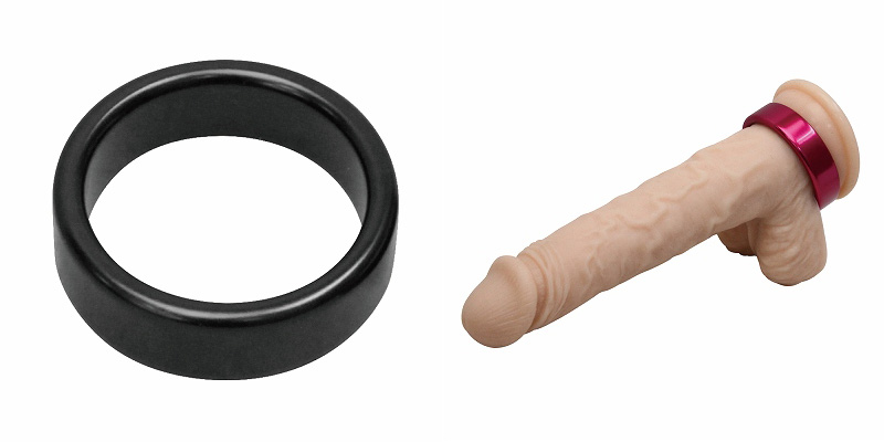 METAL WIDE COCK RING ( 4.0cm / black )