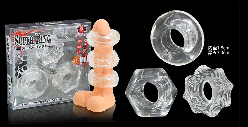 SUPER RINGS 3qty set ( clear )