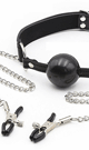 SM-VIP ボールギャグ&ニップルクリップ 