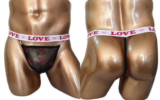 BAD DADDY sexy lace LOVE g-strings i black j