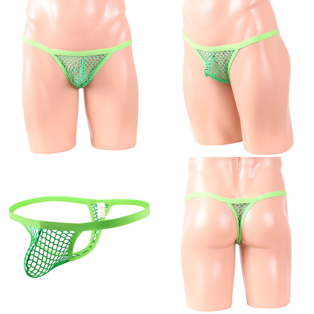 MALE FISHNET THONG CHIC ( green )