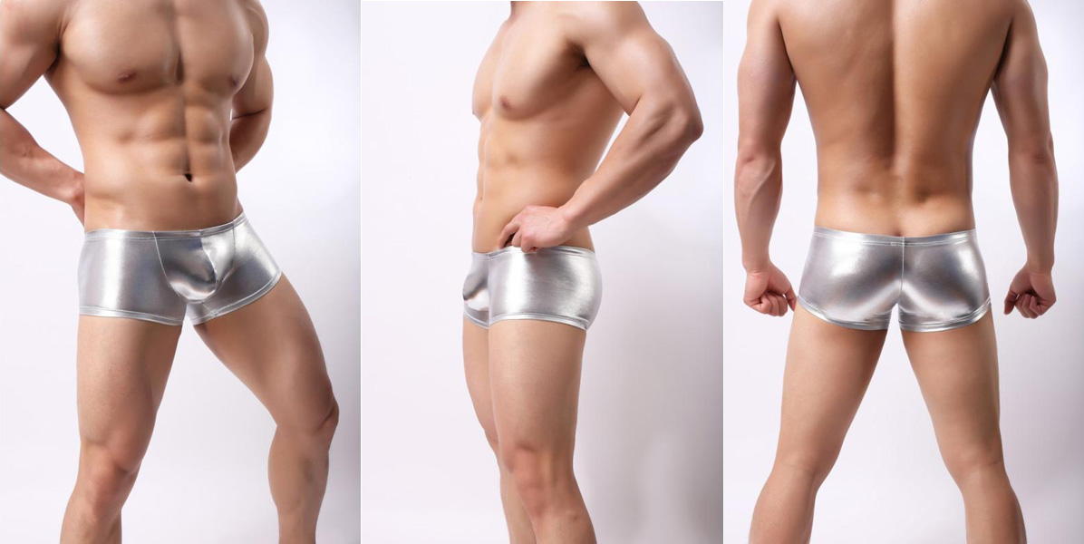 METALLIC SILVER BOXERS ( L )