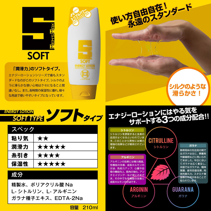 MEN’S MAX エナジーローション【即拭き取りのジェルタイプ】  210ml