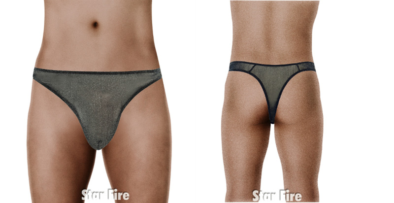 シャイニーシースルー Tバック （黒）