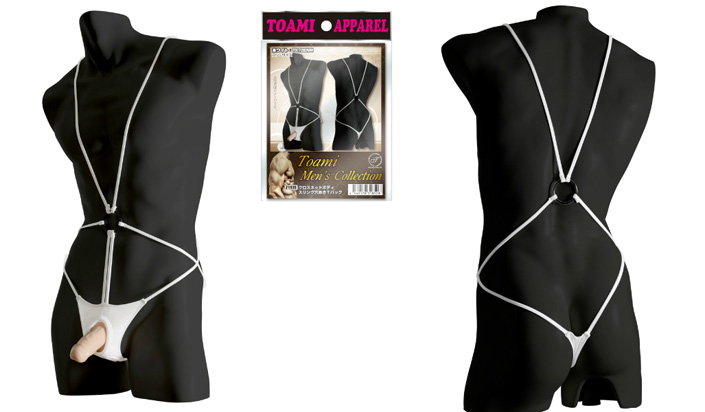 クロスネットボディスリング穴あきＴバック（ホワイト ）